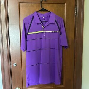 Adidas Men's Polo Shirt in Purple and Yellow